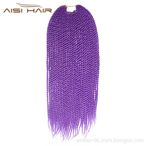 Aisi Hair 30 Roots Senegalese Twist Crochet Braid Hair Extensions Synthetic Braiding Hair Weaves for Women